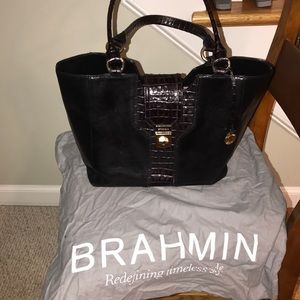 Brahmin Diana Black Tuscan Luxe Genuine Leather